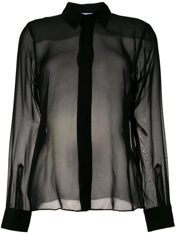 Dondup Sheer Long-sleeve Blouse - Black