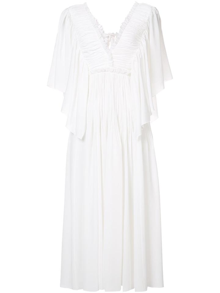 Rochas - Pleated Dress - Women - Silk - 38, White, Silk
