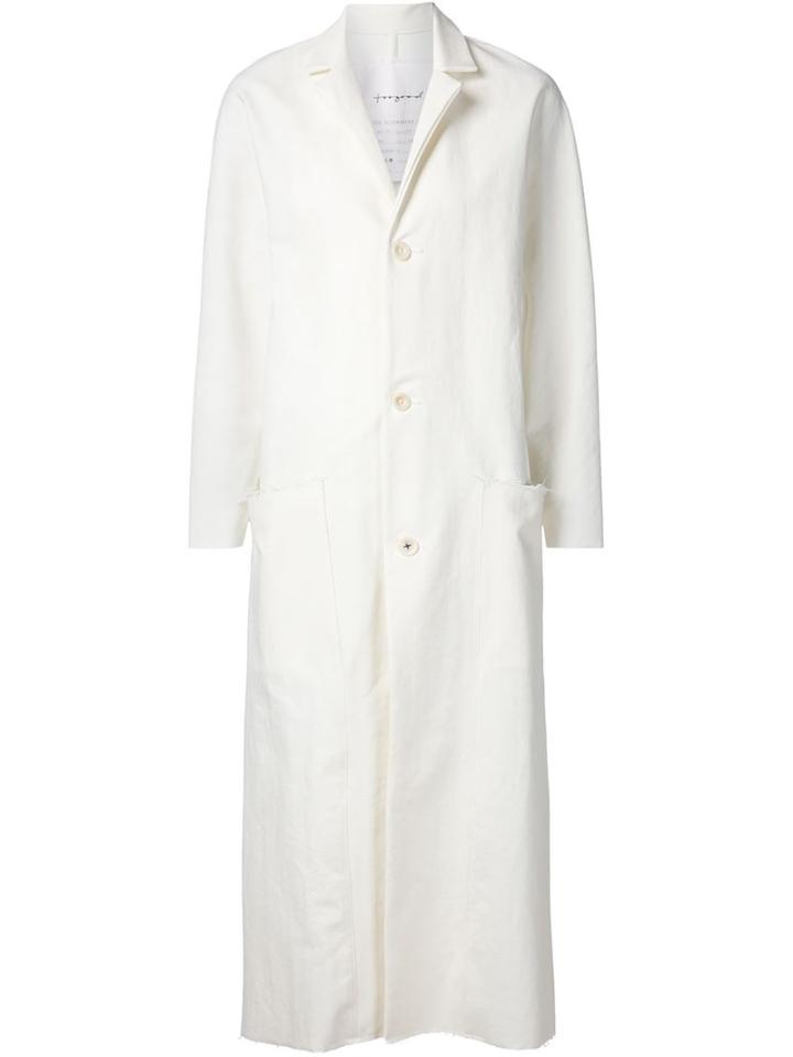 Toogood Long Straight Coat, Women's, Size: 1, White, Cotton