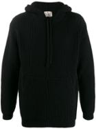 Laneus Relaxed-fit Chunky Knit Hoodie - Black