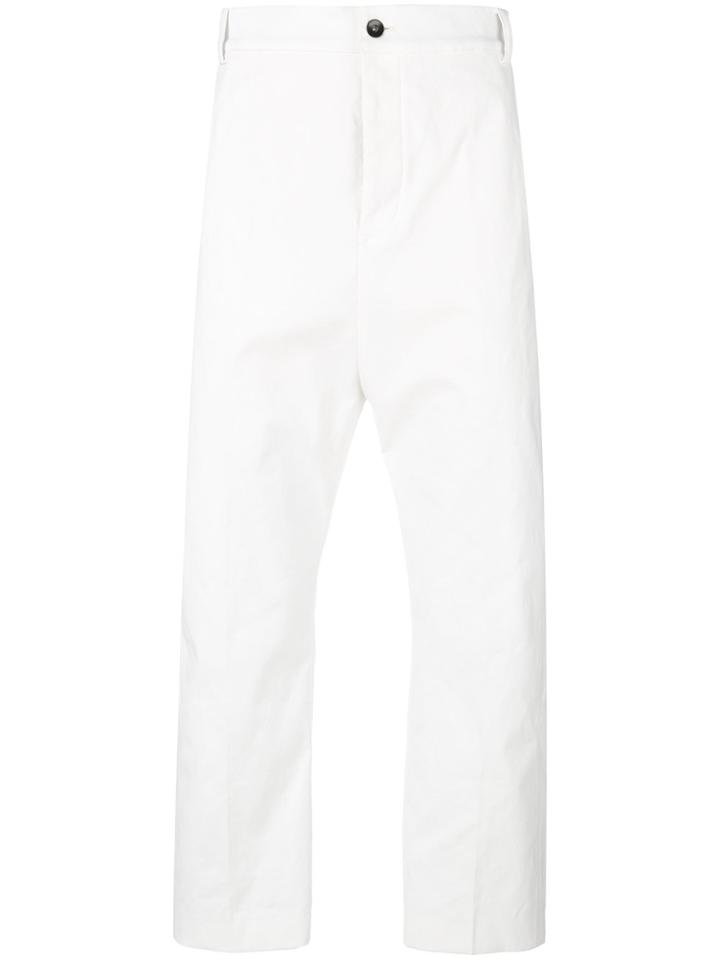 Rick Owens Cropped Tailored Trousers - White