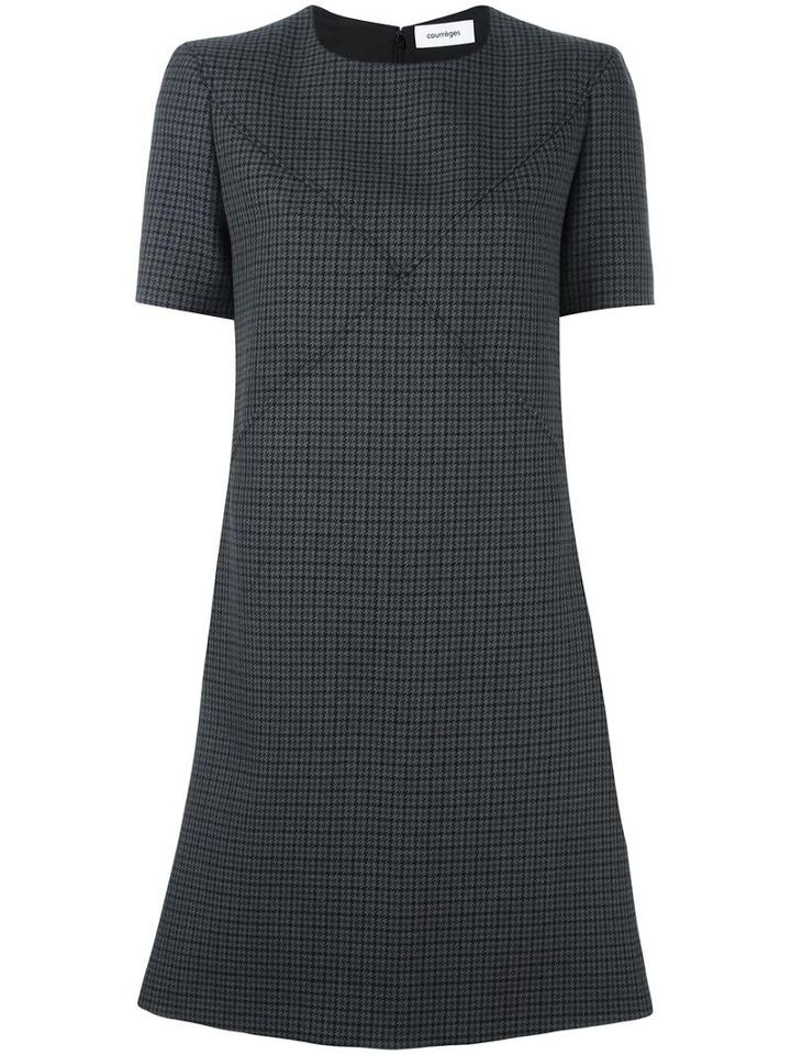 Courrèges Houndstooth Dress, Women's, Size: 38, Blue, Wool/viscose/polyester