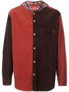 Supreme Hooded Colour Block Shirt - Brown