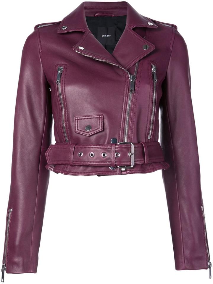 Lth Jkt Mya Cropped Jacket - Purple