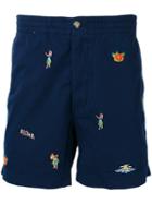 Polo Ralph Lauren - Hawai Embroidered Shorts - Men - Cotton/spandex/elastane - S, Blue, Cotton/spandex/elastane