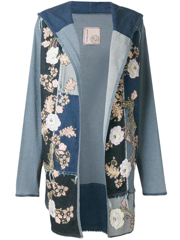 Antonio Marras - Embroidered Denim Jacket - Women - Cotton - 42, Women's, Blue, Cotton
