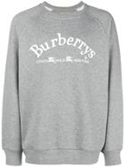 Burberry Embroidered Archive Logo Sweatshirt - Grey
