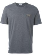 Ami Alexandre Mattiussi Embroidered Logo T-shirt, Men's, Size: Medium, Grey, Cotton