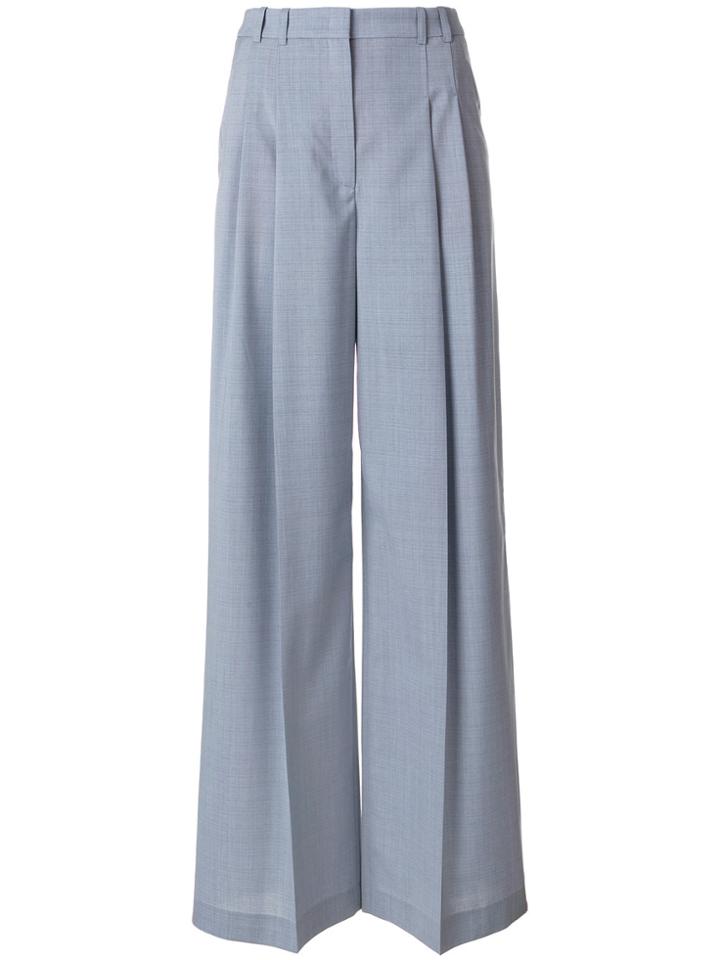 Jil Sander Navy High Waist Tailored Wide Leg Trousers - Blue