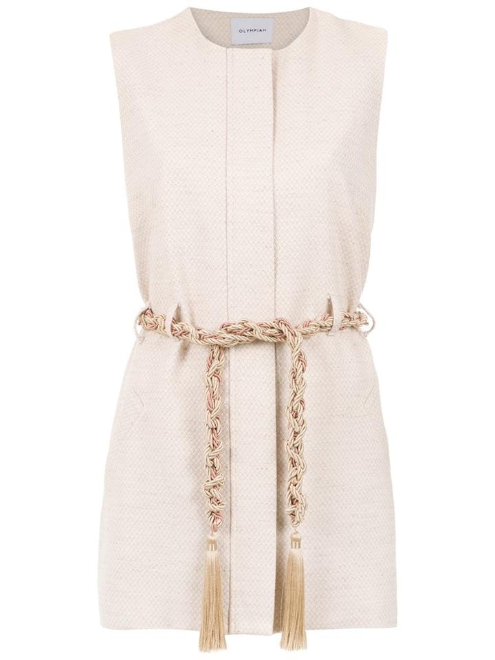 Olympiah Belted Delfino Gilet - Nude & Neutrals