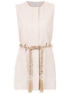 Olympiah Belted Delfino Gilet - Nude & Neutrals