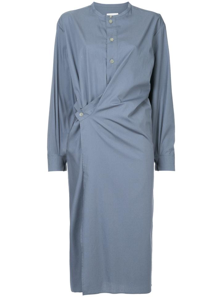 Lemaire Poplin Draped Dress - Blue