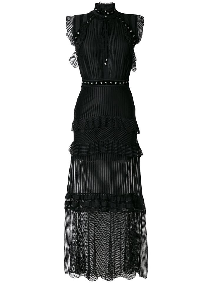 Just Cavalli Ruffle Eyelet Dress - Black