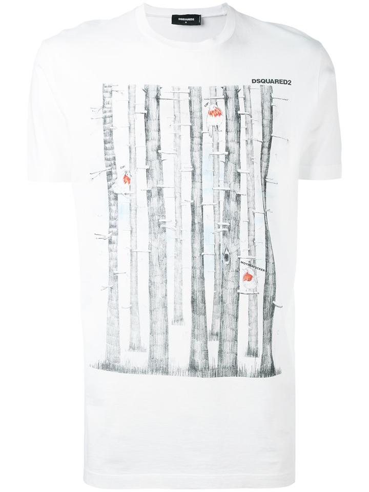 Dsquared2 - Woodland Print T-shirt - Men - Cotton - Xxl, White, Cotton