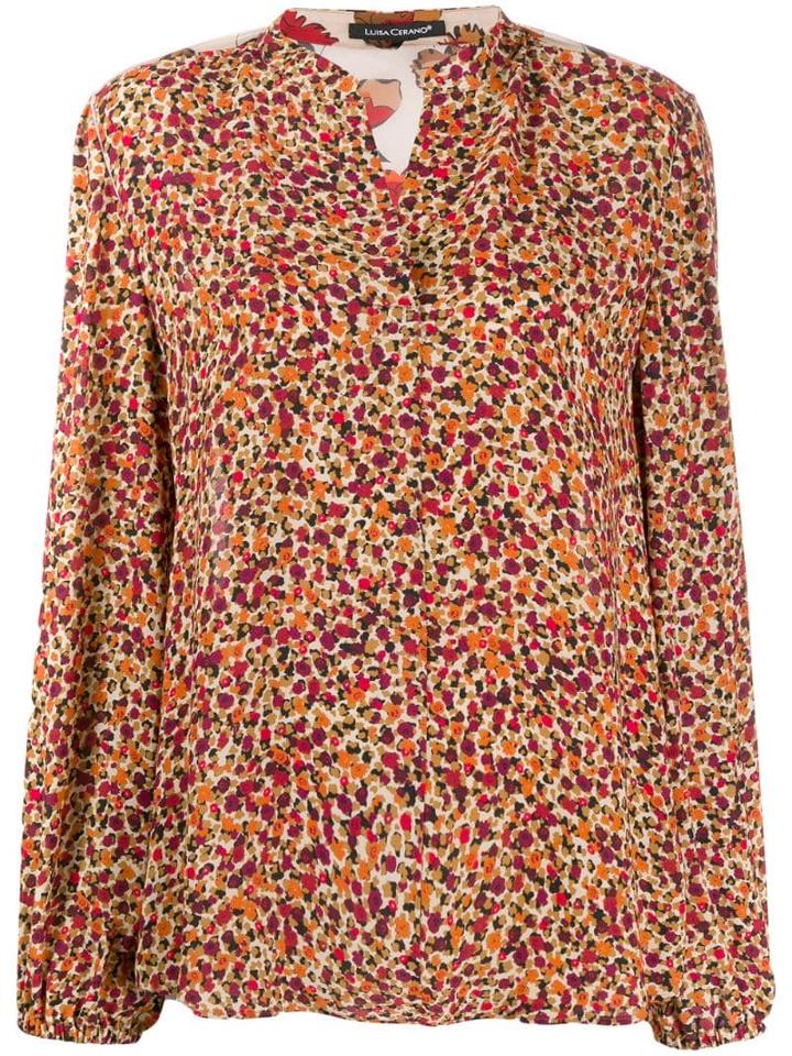 Luisa Cerano Floral Panelled Blouse - Pink