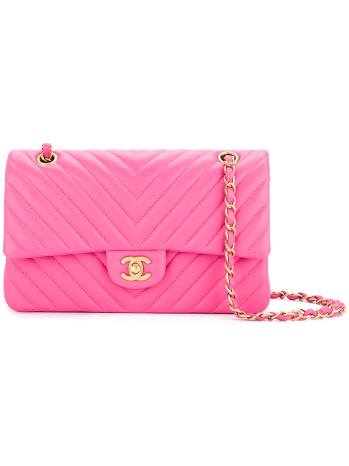 Chanel Vintage V Stitches Shoulder Bag - Pink & Purple