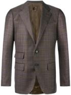 Caruso Checked Blazer, Men's, Size: 48, Brown, Cupro/wool