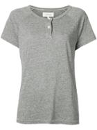 The Great - Henley T-shirt - Women - Cotton/polyester/rayon - 0, Grey, Cotton/polyester/rayon