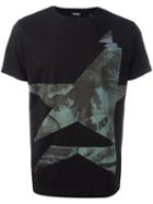Diesel Motif Print T-shirt, Men's, Size: Xl, Black, Cotton