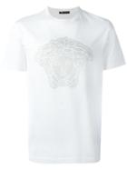 Versace Studded Medusa Head T-shirt, Men's, Size: Medium, White, Cotton