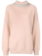 Alexander Wang Crystal Roll Neck Jumper - Neutrals