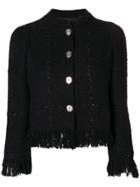 Sonia Rykiel Button Fringe Jacket - Black