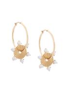 Foundrae 18kt Yellow Gold Medium Disc Hoop Earring