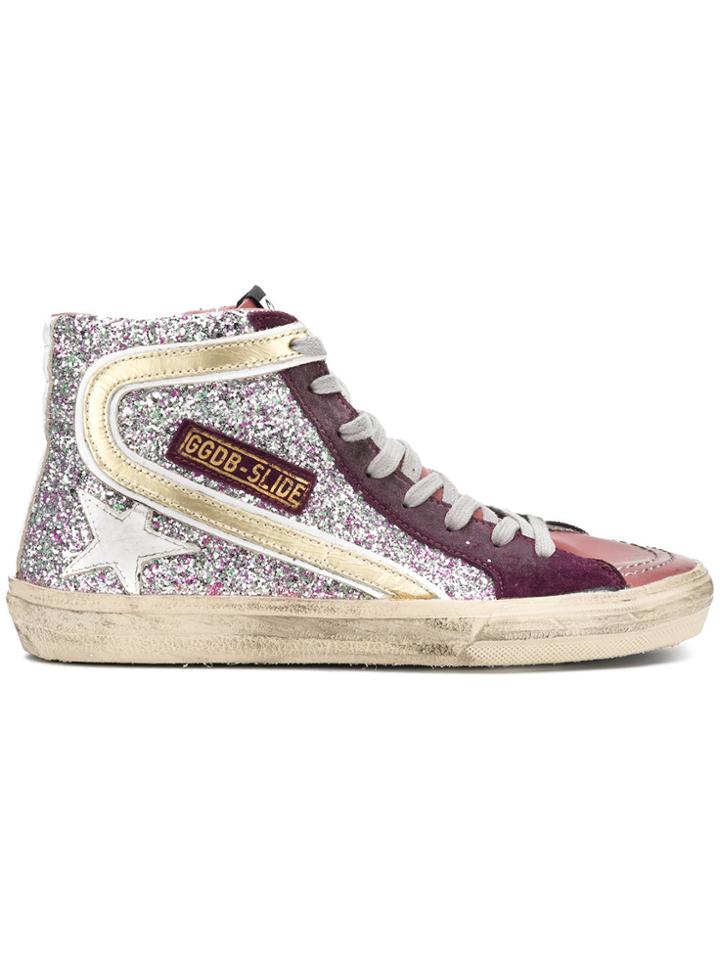Golden Goose Deluxe Brand Glitter Hi-top Sneakers - Pink & Purple