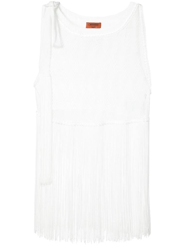 Missoni - Knit Fringed Top - Women - Rayon - 38, White, Rayon