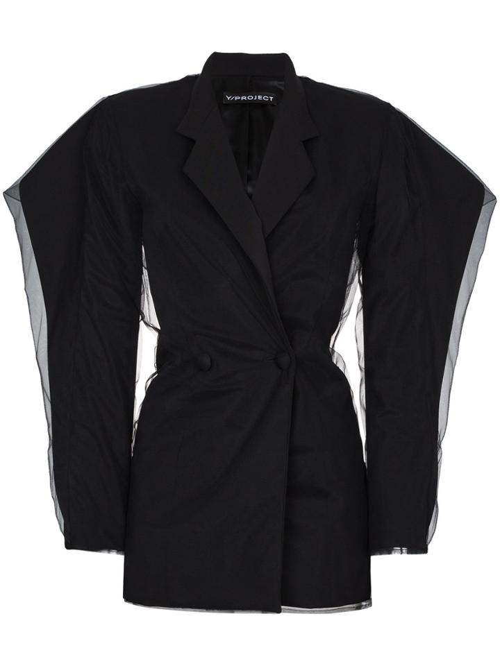 Y / Project Tulle And Wool Blazer Dress - Black