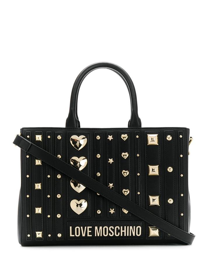 Love Moschino Stud Embellished Tote Bag - Black