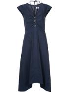Derek Lam 10 Crosby Short Sleeve Dress With Grommet And Lacing Detail