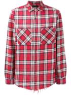 Amiri Checked Shirt, Men's, Size: Large, Red, Cotton