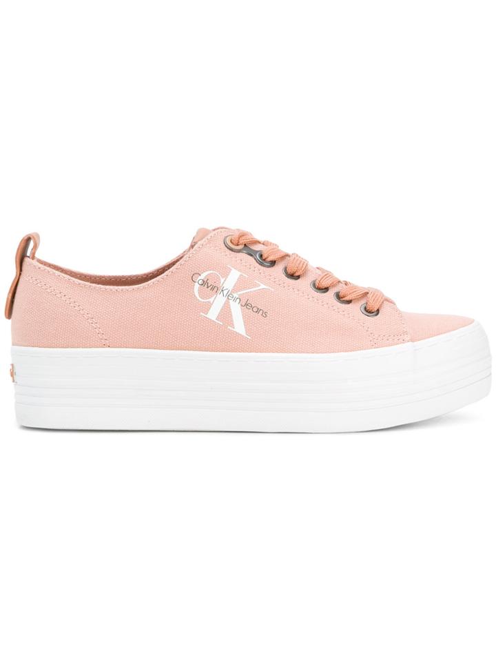 Calvin Klein Jeans Flatform Sole Sneakers - Pink & Purple
