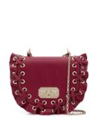 Red Valentino Red (v) Lace Up Ruffle Bag
