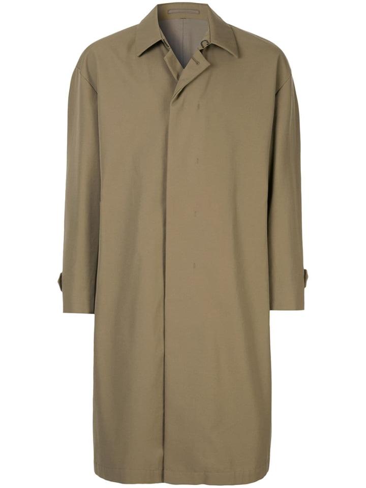 Kazuyuki Kumagai Concealed Fastening Trench Coat - Green