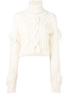 Off-white Cable Knit Chunky Jumper, Women's, Size: Small, White, Virgin Wool/polyimide