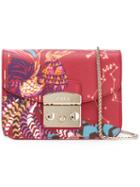 Furla Cockerel Print Cross Body Bag, Women's, Pink/purple, Calf Leather