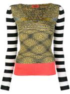 Missoni Mixed Pattern V-neck Sweater - Black