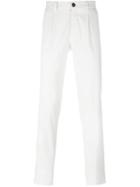 Brunello Cucinelli Classic Tapered Trousers, Men's, Size: 52, White, Cotton/spandex/elastane/polyester