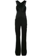 Galvan - Crossover Neck Jumpsuit - Women - Polyester/triacetate - 42, Black, Polyester/triacetate