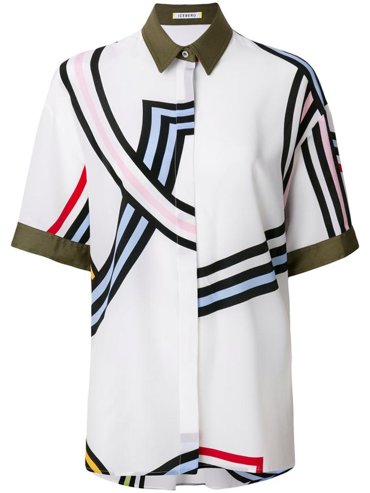 Iceberg Shortsleeved Patterned Shirt - White