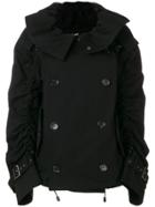 Junya Watanabe Comme Des Garçons Ruched Double-breasted Coat - Black