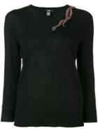 Cavalli Class Embellished Snake Jumper - Black