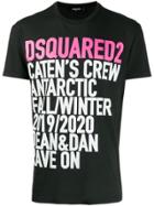 Dsquared2 Logo Slogan Print T-shirt - Black