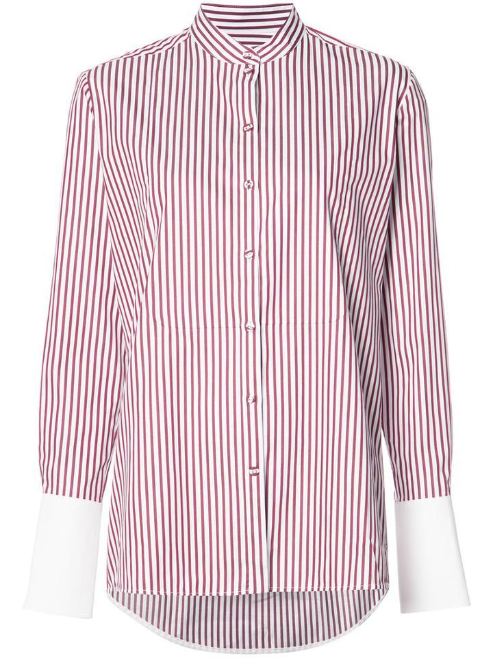 Victoria Victoria Beckham Mandarin Collar Shirt, Women's, Size: 4, Red, Cotton