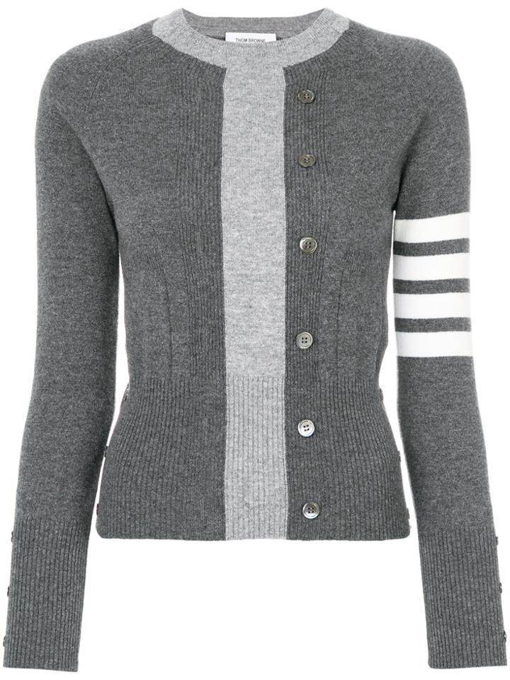 Thom Browne Trompe L'oeil Intarsia Crew Neck Raglan Sleeve Pullover In