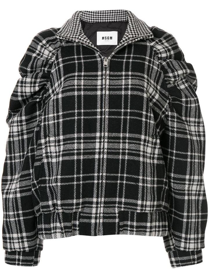 Msgm Check Jacket - Black