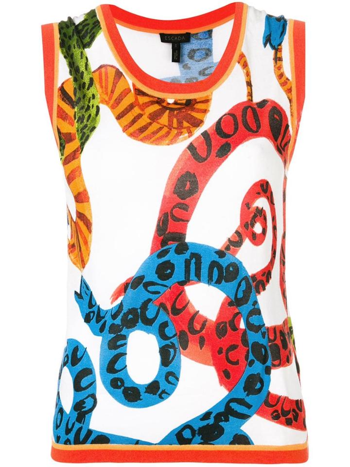 Escada Snakes Tank Top - White
