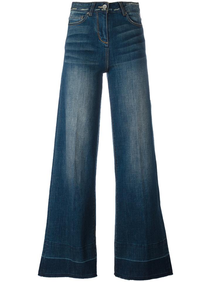 Twin-set Wide-legged Jeans, Women's, Size: 25, Blue, Cotton/spandex/elastane